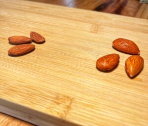 Almonds, unsoaked and soaked